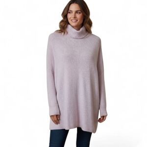 Zaket & Plover Wool Blend Turtleneck Tunic Sweater Lilac size medium